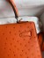 Hermes Kelly Sellier 25 Handmade Bag In Orange Ostrich Leather