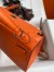 Hermes Kelly Sellier 25 Handmade Bag In Orange Ostrich Leather