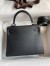 Hermes Kelly Retourne 25 Handmade Bag In Black Swift Calfskin