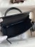 Hermes Kelly Retourne 25 Handmade Bag In Black Swift Calfskin