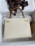 Hermes Kelly Sellier 25 Tricolor Bag in Craie/Sesame/Yellow Epsom Calfskin