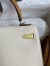 Hermes Kelly Sellier 25 Tricolor Bag in Craie/Sesame/Yellow Epsom Calfskin