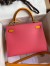 Hermes Kelly Sellier 28 Bicolor Bag in Rose Lipstick and Yellow Epsom Calfskin