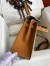 Hermes Kelly Sellier 28 Bicolor Bag in Trench and Gold Epsom Calfskin