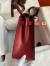 Hermes Kelly Sellier 28 Handmade Bag in Bordeaux Box Calfskin 