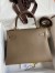 Hermes Kelly Retourne 28 Handmade Bag In Taupe Clemence Leather