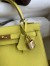 Hermes Kelly Sellier 28 Handmade Bag In Lime Epsom Calfskin 