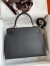 Hermes Kelly Sellier 28 Handmade Bag In Black Epsom Calfskin