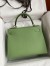 Hermes Kelly Sellier 28 Handmade Bag In Vert Criquet Epsom Calfskin