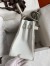 Hermes Kelly 28 Ghillies Grizzly Bag in Pearl Grey Evercolor and Grey Veau Doblis