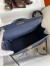 Hermes Kelly Sellier 28 Handmade Bag In Blue Iris Ostrich Leather