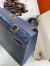 Hermes Kelly Sellier 28 Handmade Bag in Blue de Malte Ostrich Leather