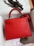 Hermes Kelly Sellier 28 Handmade Bag In Red Ostrich Leather