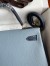 Hermes HSS Kelly 32 Bicolor Bag in Blue Lin and Blue Clemence Leather