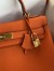 Hermes Kelly Retourne 32 Handmade Bag In Orange Clemence Leather