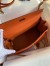 Hermes Kelly Retourne 32 Handmade Bag In Orange Clemence Leather