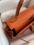 Hermes Kelly Retourne 32 Handmade Bag In Orange Clemence Leather