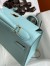 Hermes Kelly Sellier 32 Handmade Bag Blue Atoll Black Epsom Calfskin 