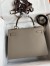 Hermes Kelly Sellier 32 Handmade Bag Gris Asphalt Black Epsom Calfskin 