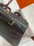 Hermes Kelly Sellier 32 Handmade Bag In Black Epsom Calfskin