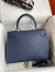 Hermes Kelly Sellier 32 Handmade Bag In Blue Iris Ostrich Leather