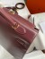 Hermes Kelly Sellier 35 Handmade Bag In Bordeaux Box Calfskin 
