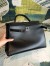 Hermes Kelly Sellier 35 Handmade Bag In Black Box Calfskin 