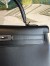 Hermes Kelly Sellier 35 Handmade Bag In Black Box Calfskin 