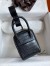 Hermes Mini Lindy Handmade Bag In Black Matte Alligator Leather