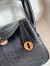 Hermes Mini Lindy Handmade Bag In Black Matte Alligator Leather