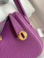 Hermes Mini Lindy Handmade Bag In Anemone Clemence Leather