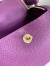 Hermes Mini Lindy Handmade Bag In Anemone Clemence Leather