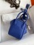 Hermes Mini Lindy Handmade Bag In Blue Electric Clemence Leather