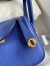 Hermes Mini Lindy Handmade Bag In Blue Electric Clemence Leather