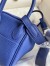 Hermes Mini Lindy Handmade Bag In Blue Electric Clemence Leather