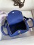 Hermes Mini Lindy Handmade Bag In Blue Electric Clemence Leather