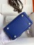 Hermes Mini Lindy Handmade Bag In Blue Electric Clemence Leather