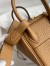 Hermes Mini Lindy Handmade Bag In Biscuit Clemence Leather
