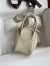 Hermes Mini Lindy Handmade Bag In Craie Clemence Leather