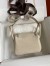 Hermes Mini Lindy Handmade Bag In Craie Clemence Leather