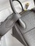 Hermes Mini Lindy Handmade Bag In Gris Meyer Clemence Leather
