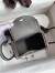 Hermes Mini Lindy Handmade Bag In Gris Meyer Clemence Leather