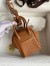 Hermes Mini Lindy Handmade Bag In Gold Clemence Leather