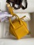 Hermes Mini Lindy Handmade Bag In Jaune Ambre Clemence Leather