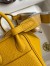 Hermes Mini Lindy Handmade Bag In Jaune Ambre Clemence Leather