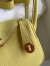 Hermes Mini Lindy Handmade Bag In Jaune Poussin Clemence Leather