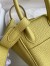 Hermes Mini Lindy Handmade Bag In Jaune Poussin Clemence Leather