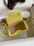 Hermes Mini Lindy Handmade Bag In Jaune Poussin Clemence Leather