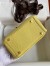 Hermes Mini Lindy Handmade Bag In Jaune Poussin Clemence Leather