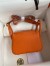 Hermes Mini Lindy Handmade Bag In Orange Clemence Leather